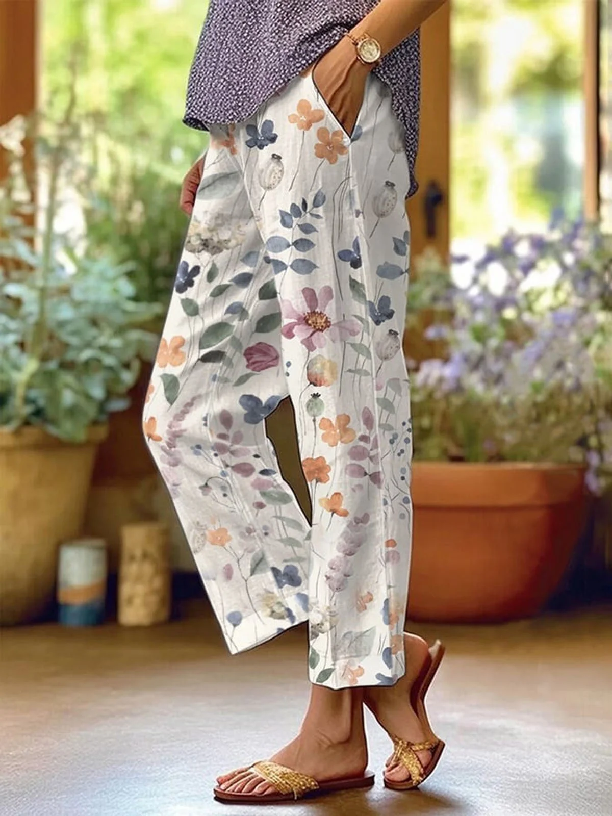 Floral Casual Pants