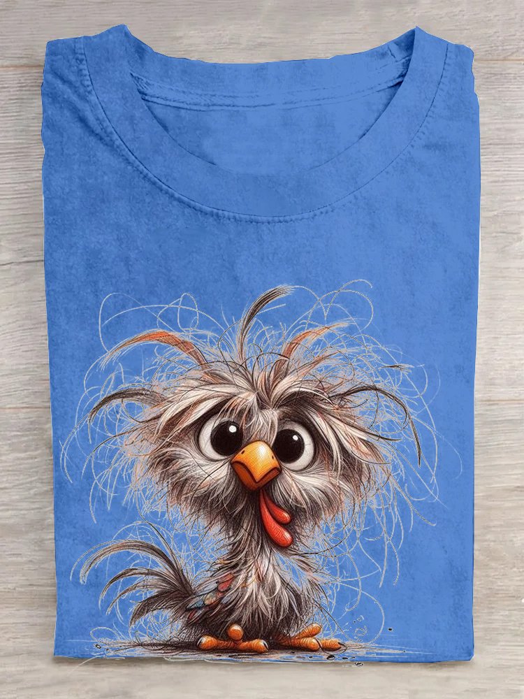 Funny Chicken Cotton Casual T-Shirt