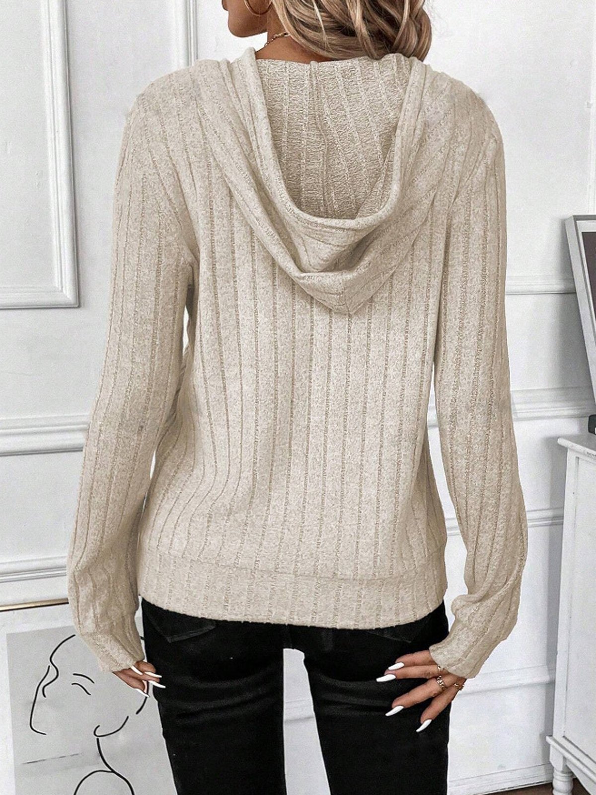 Plain Casual Loose Sweatshirt