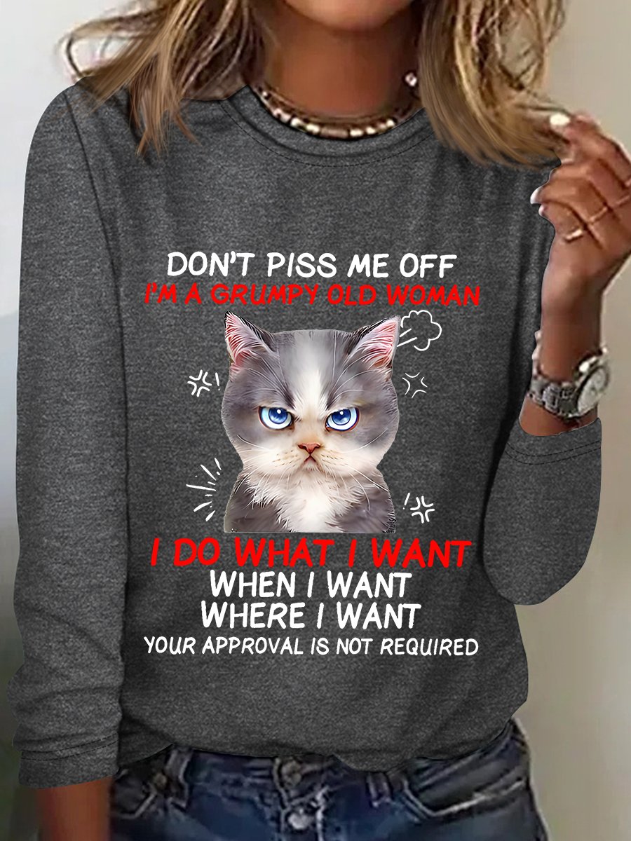 Don't Piss Me Offi'm A Grumpy Old Woman Long Sleeve Shirt