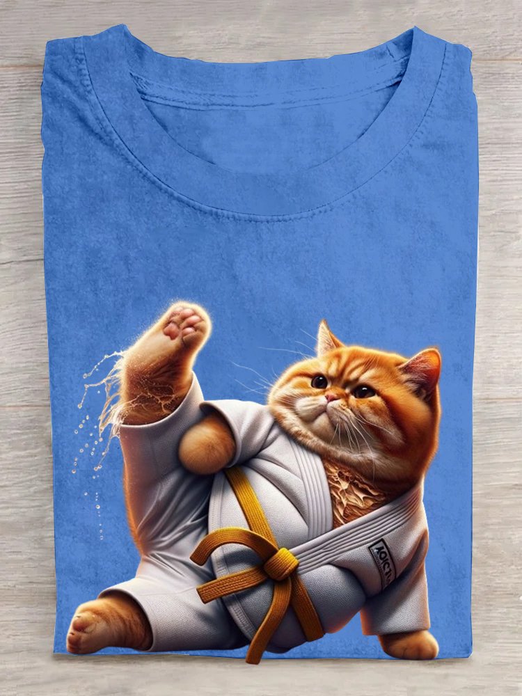 Casual Cotton Cat T-Shirt