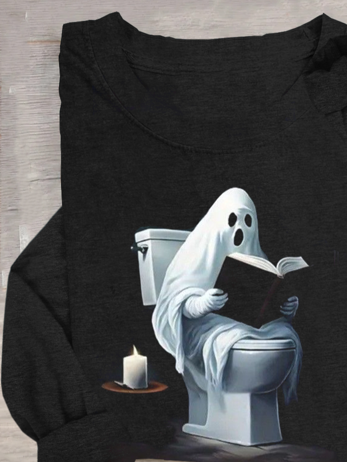 Loose Cotton-Blend Halloween Casual T-Shirt