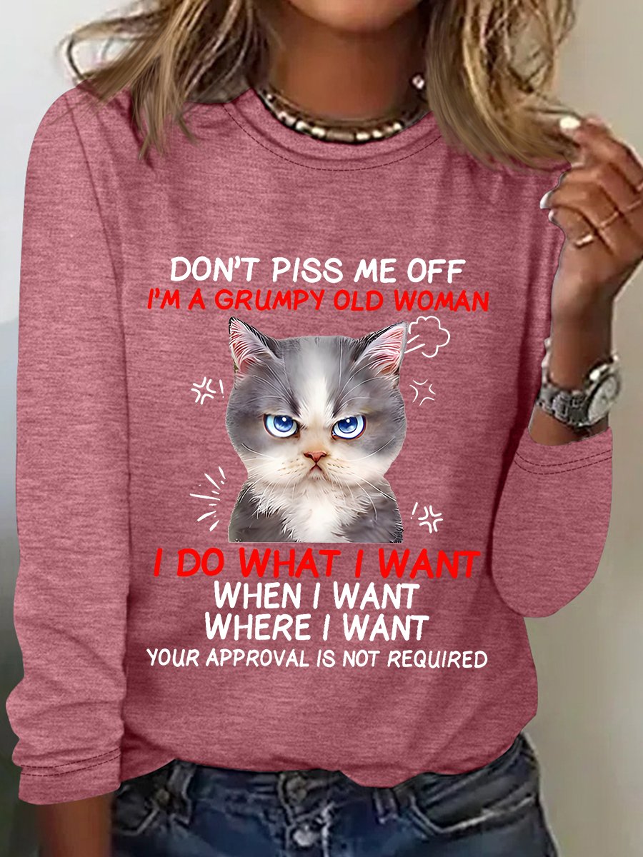 Don't Piss Me Offi'm A Grumpy Old Woman Long Sleeve Shirt