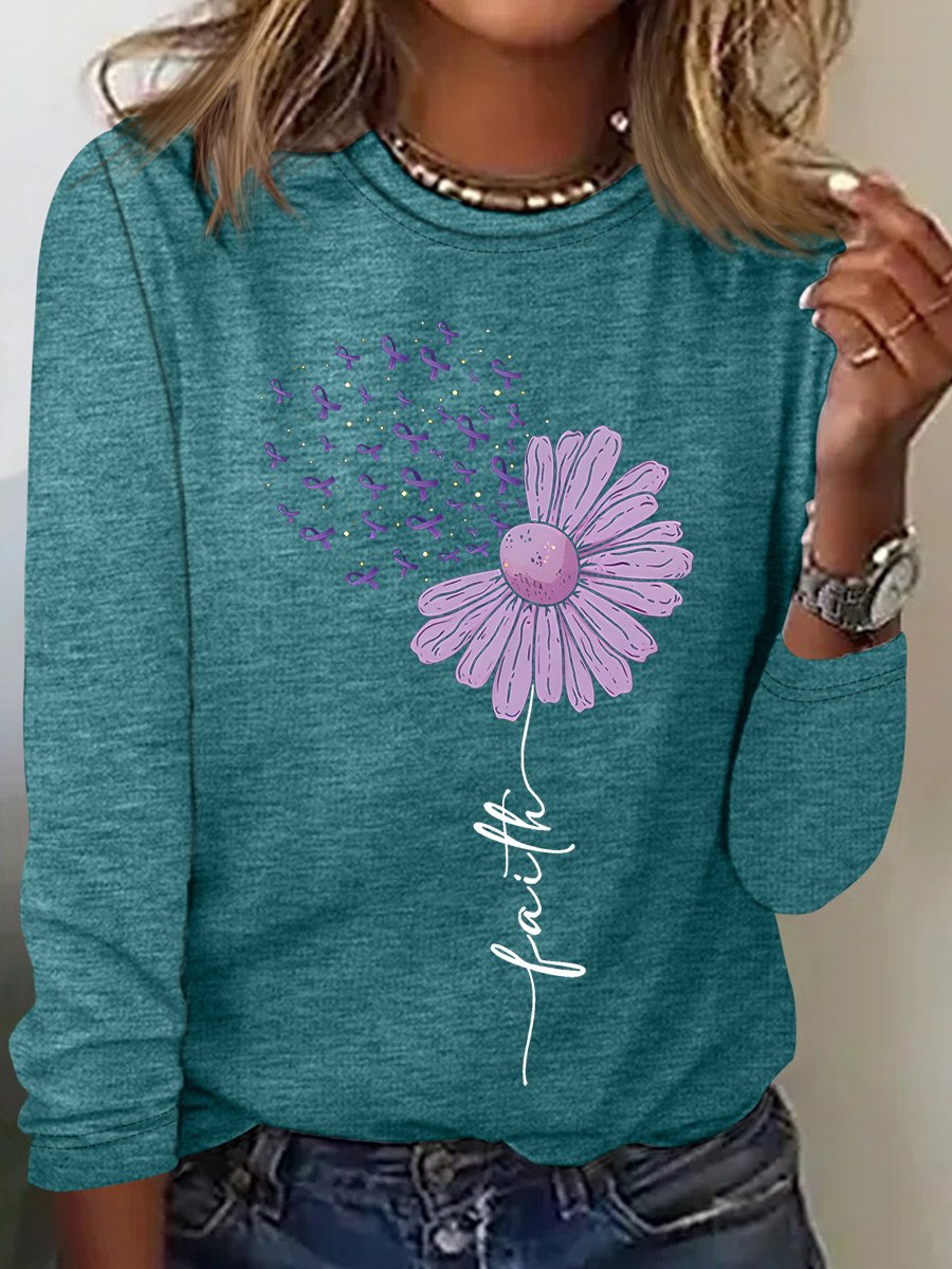 Alzheimer Fighter T-Shirt Long Sleeve Shirt