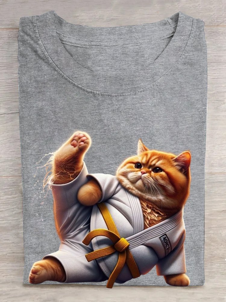 Casual Cotton Cat T-Shirt