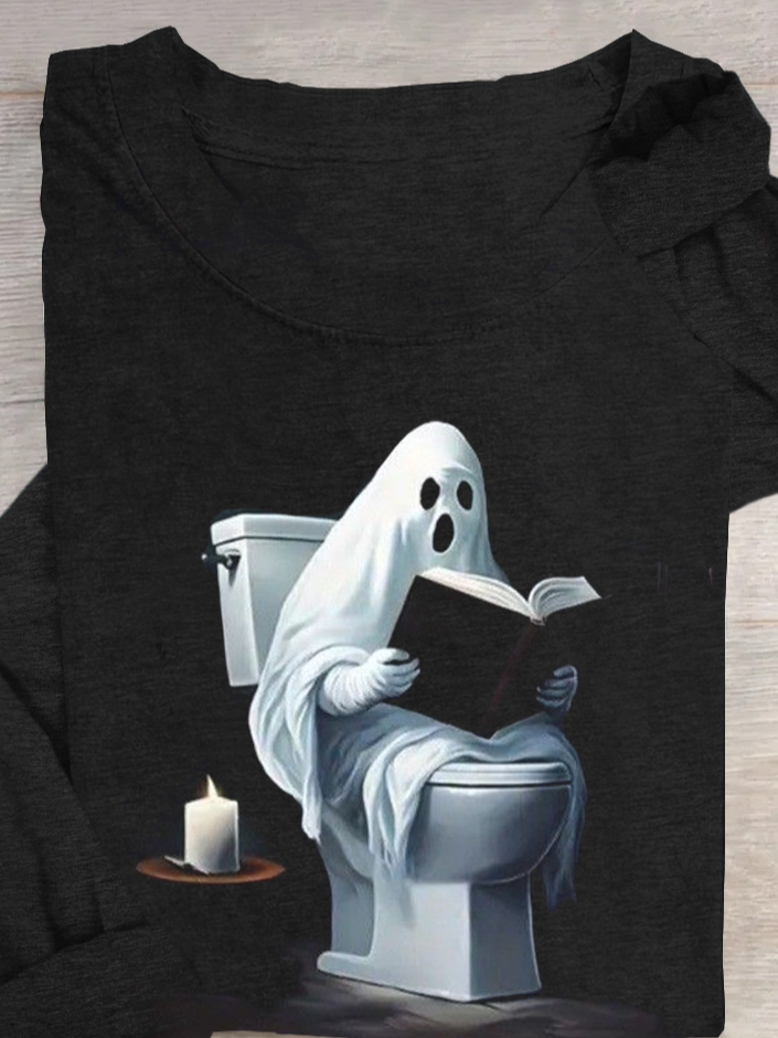 Loose Cotton-Blend Halloween Casual T-Shirt