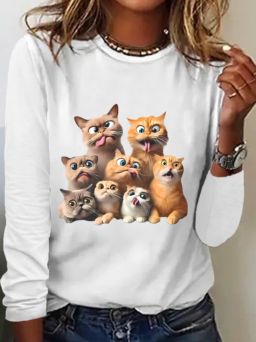 Funny Cat Long Sleeve Shirt