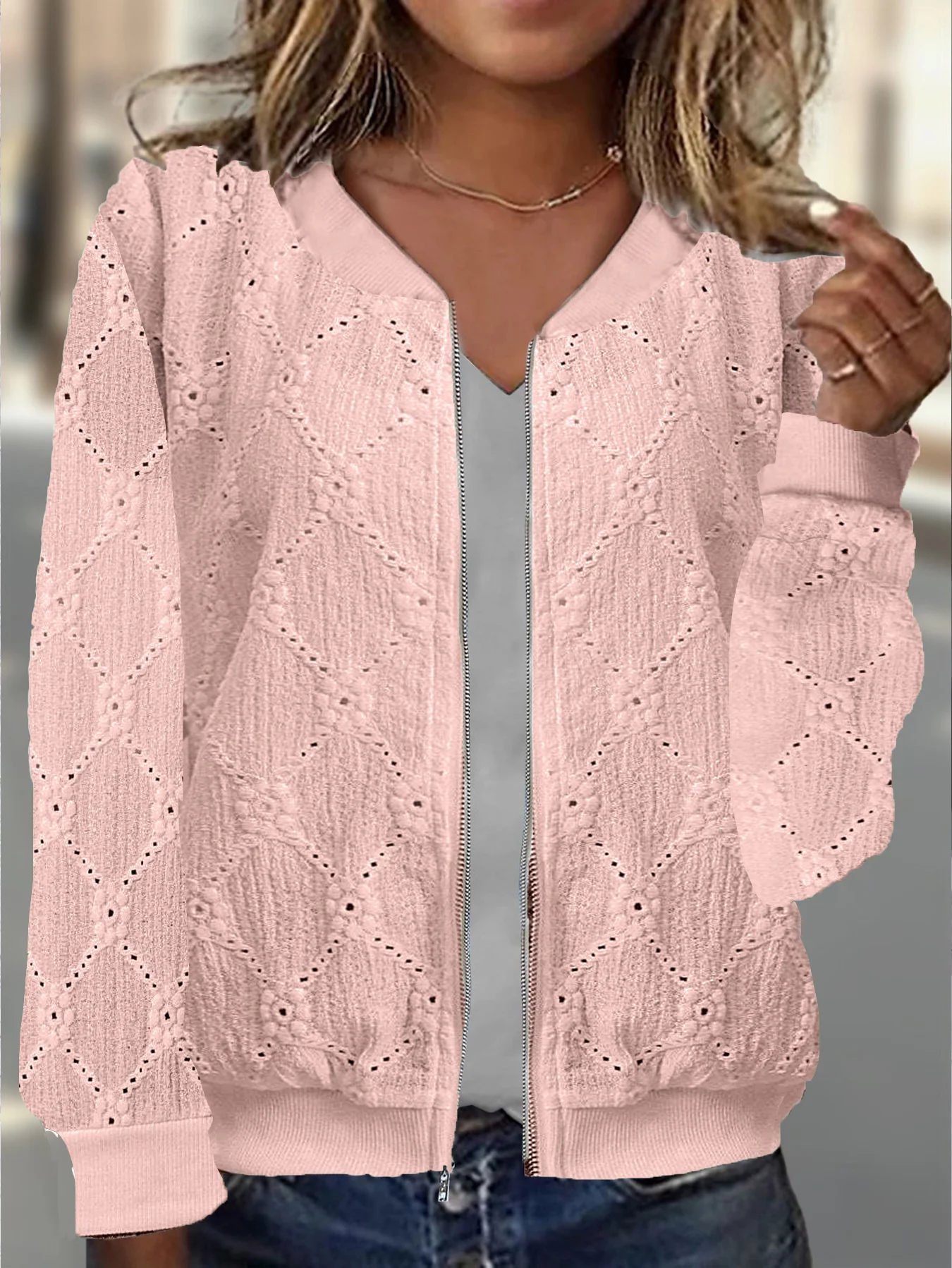 Jacquard Casual Zipper Jacket