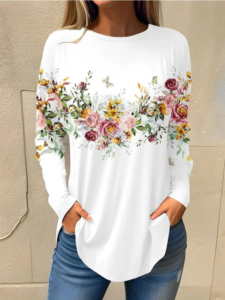 Casual Loose Floral Lace T-Shirt