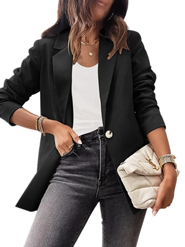 Casual Plain Loose Blazer