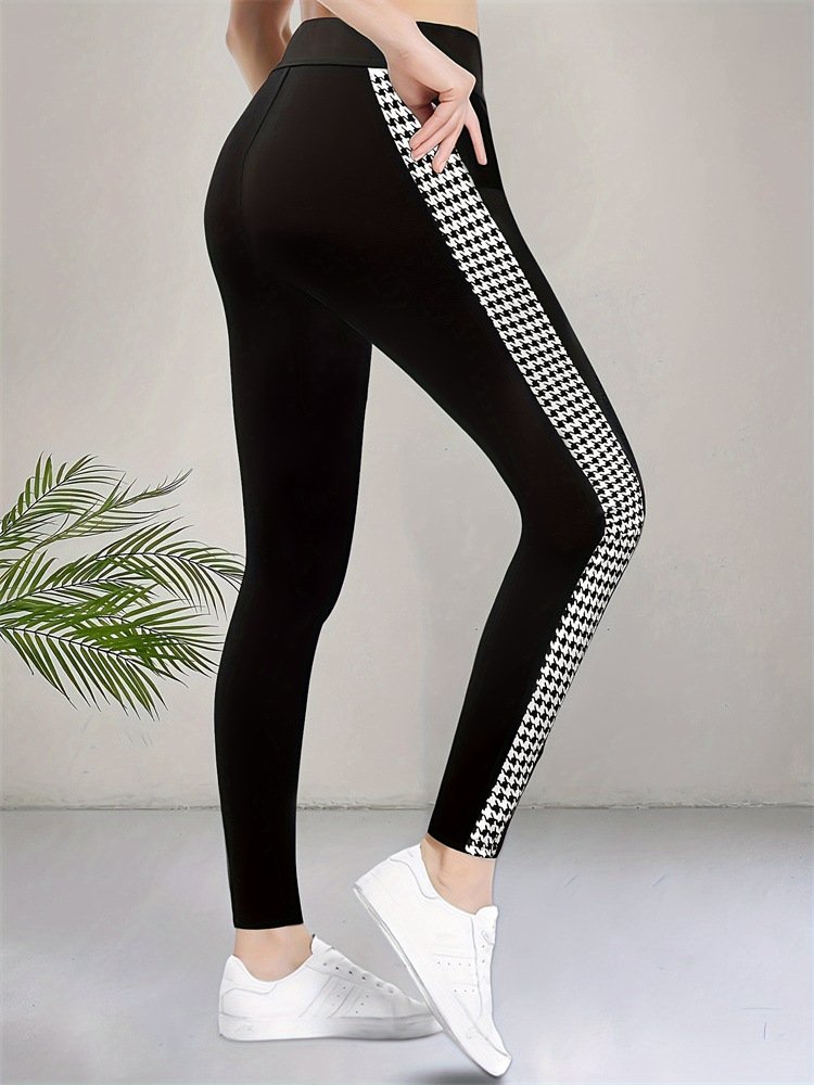 Tight Casual Houndstooth Leggings