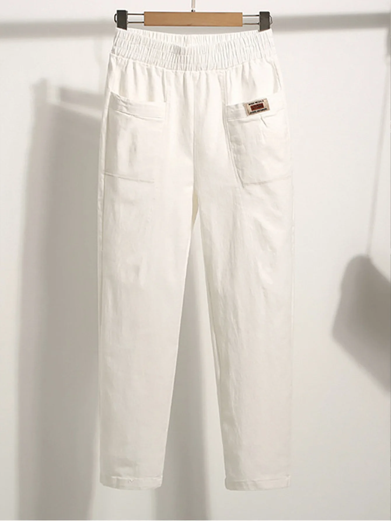 Loose Cotton Casual Pocket Stitching Pants