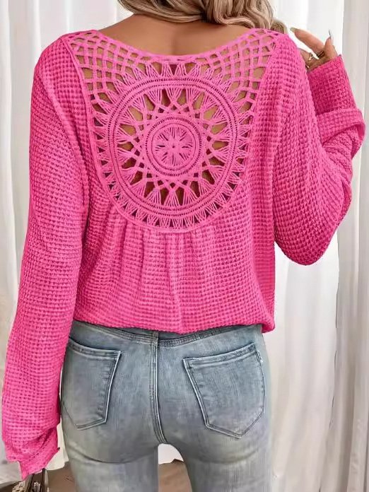 Knitted Crochet Casual Loose T-Shirt