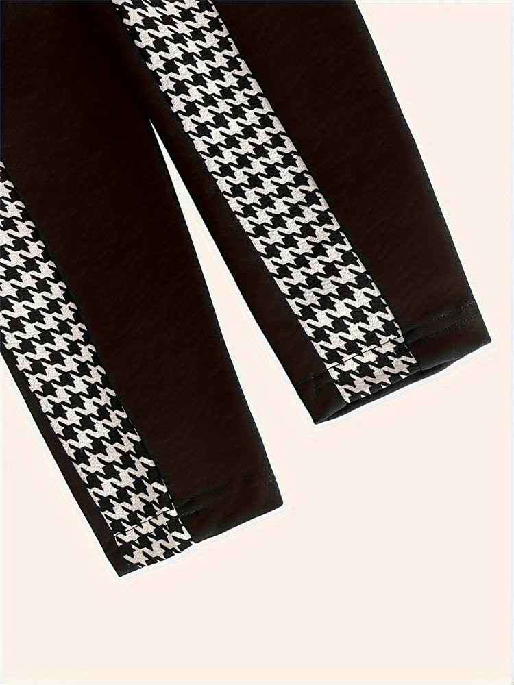 Tight Casual Houndstooth Leggings