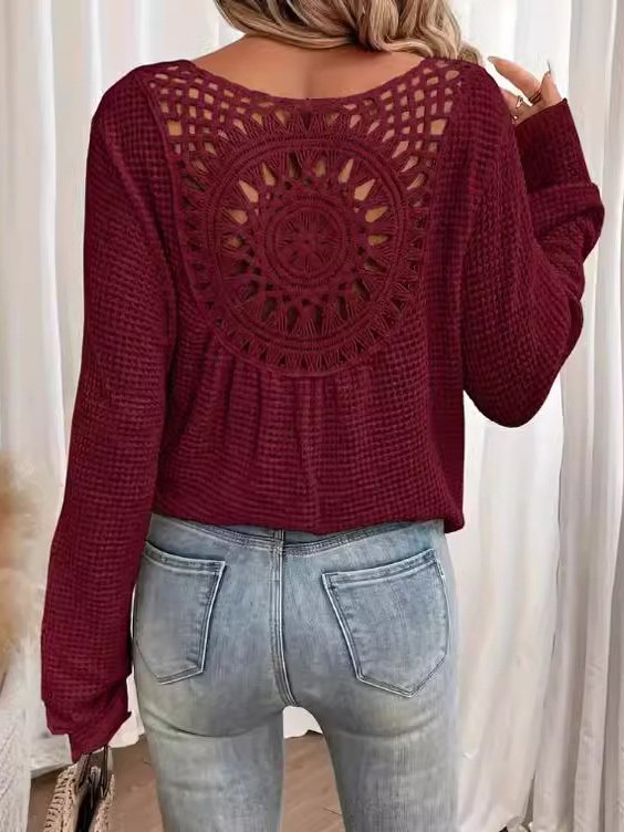 Knitted Crochet Casual Loose T-Shirt