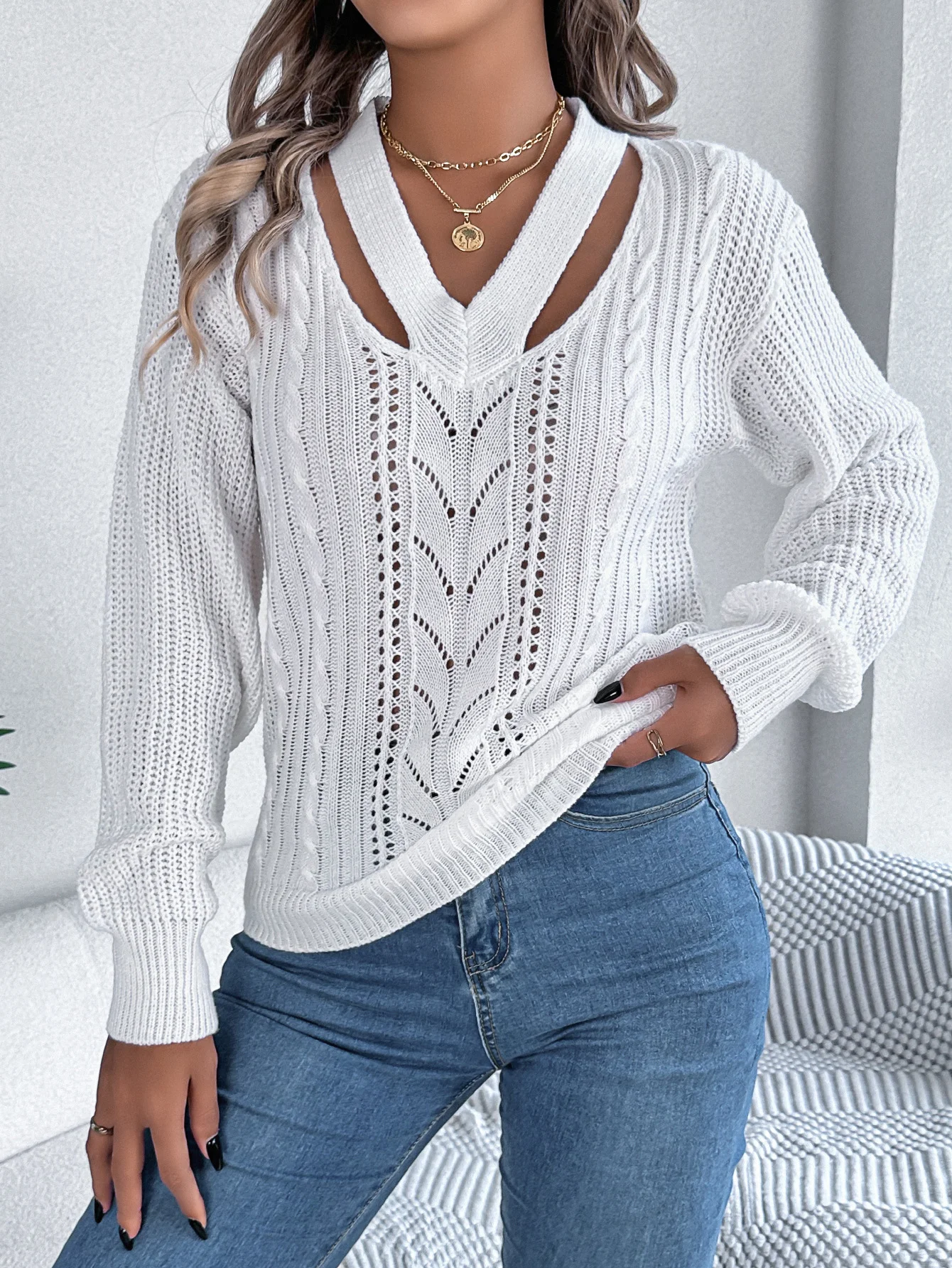 Casual Yarn/Wool Yarn Sweater