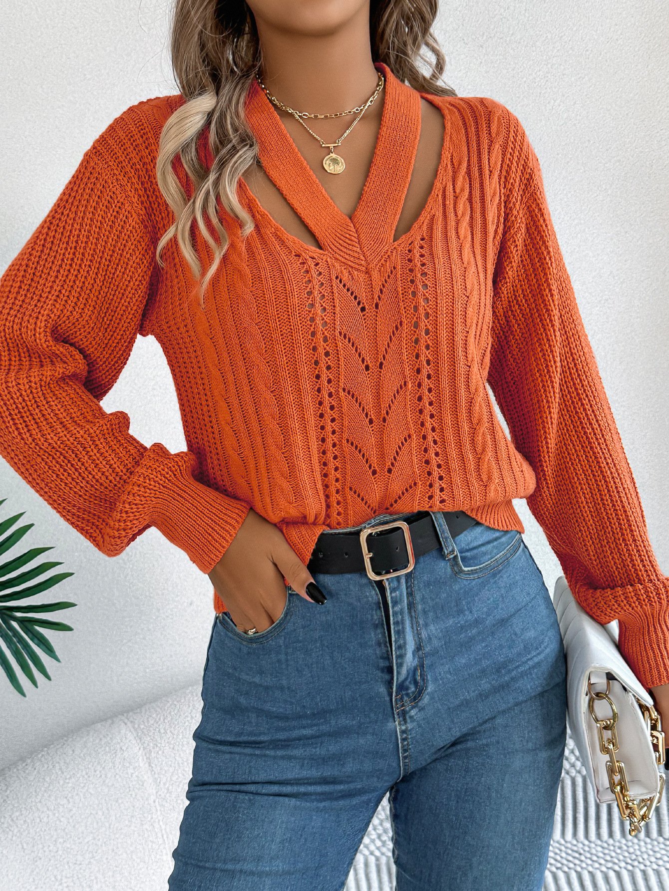 Casual Yarn/Wool Yarn Sweater