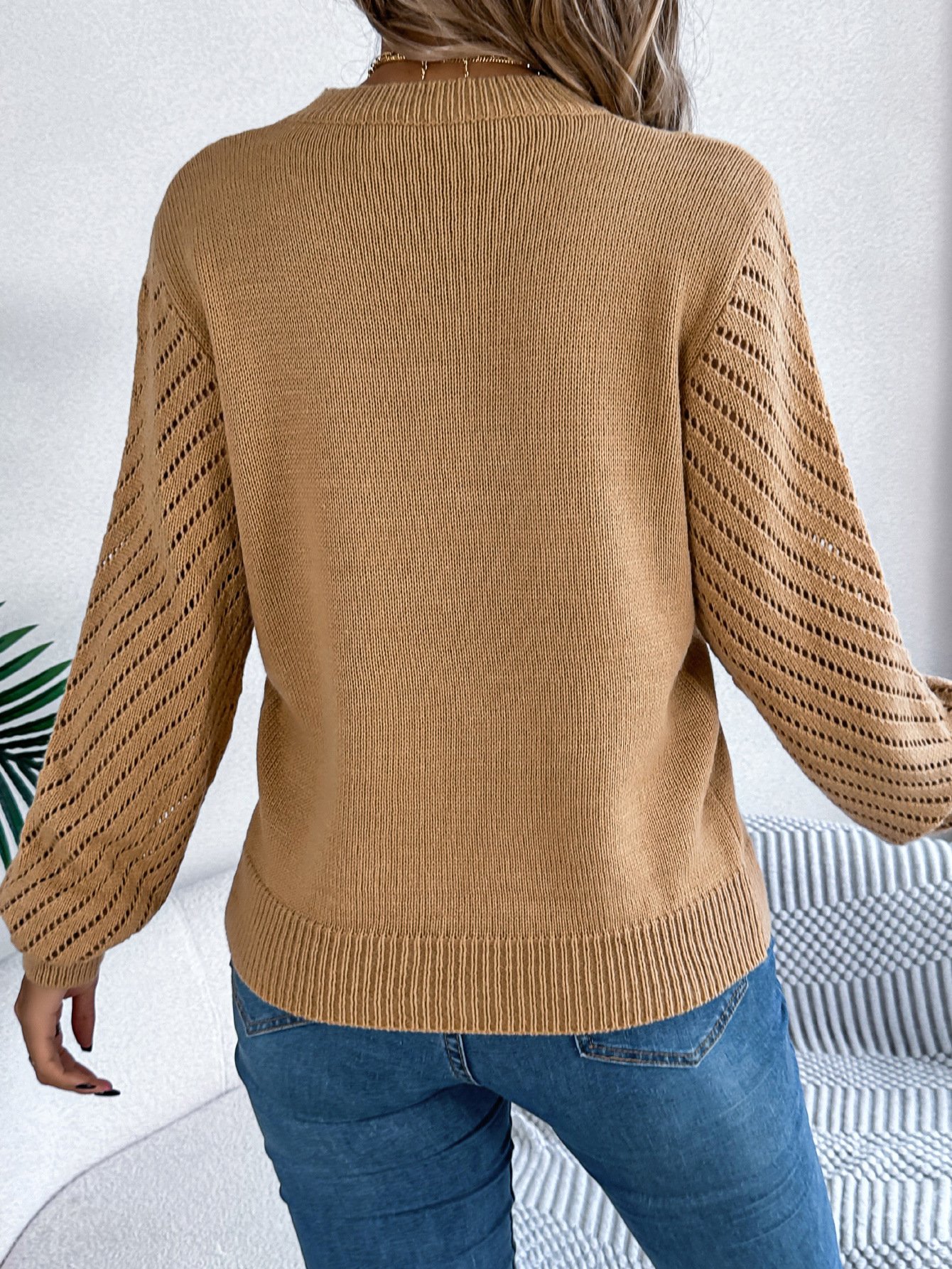 Yarn/Wool Yarn Plain Casual Loose Sweater