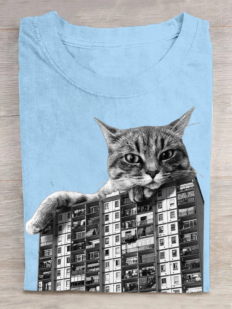 Cat Casual Cotton T-Shirt