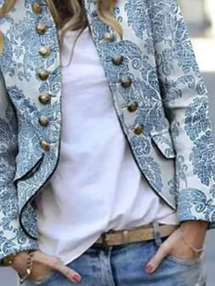 Casual Floral Loose Others Jacket