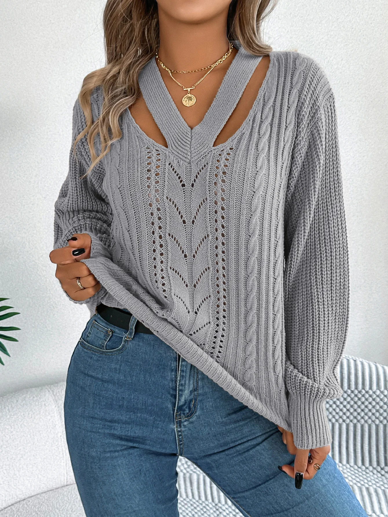 Casual Yarn/Wool Yarn Sweater