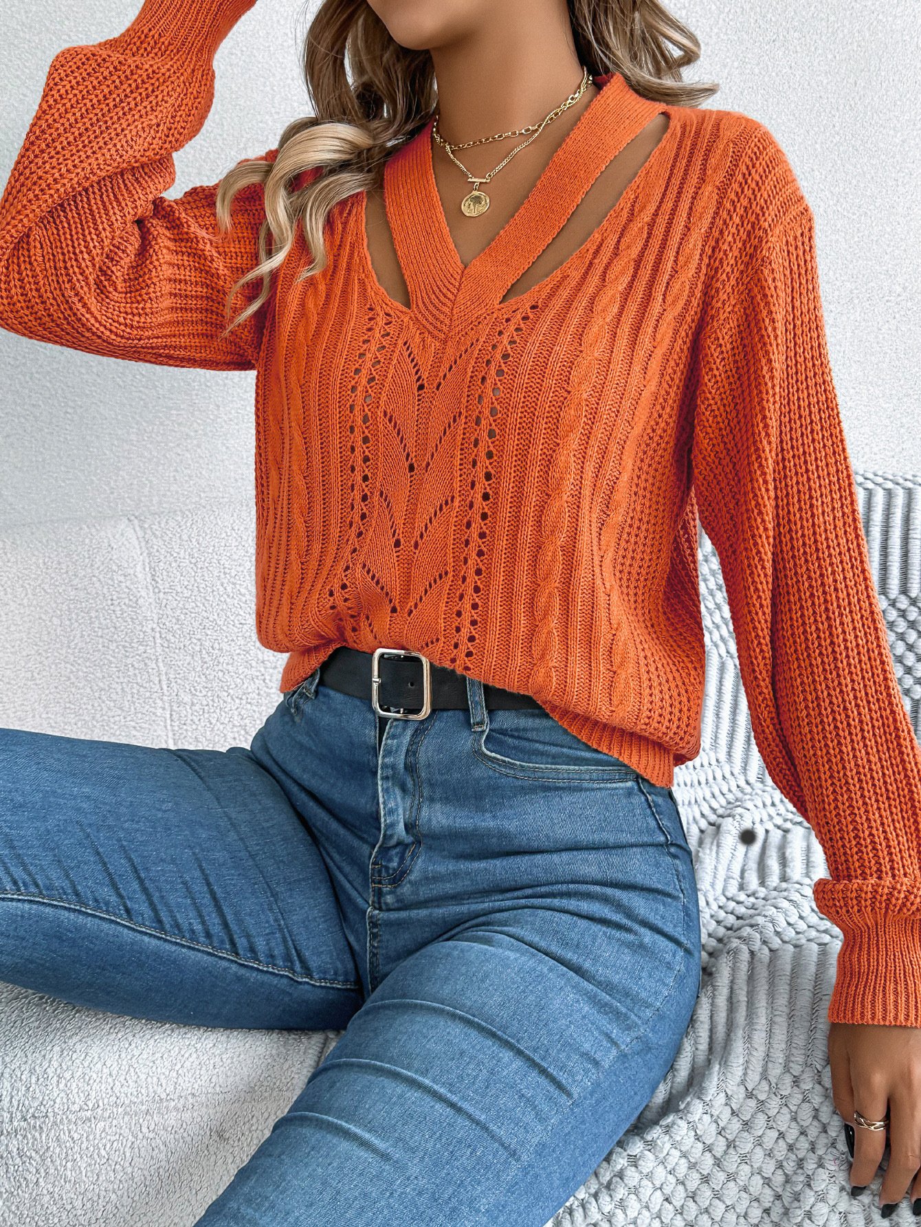 Casual Yarn/Wool Yarn Sweater