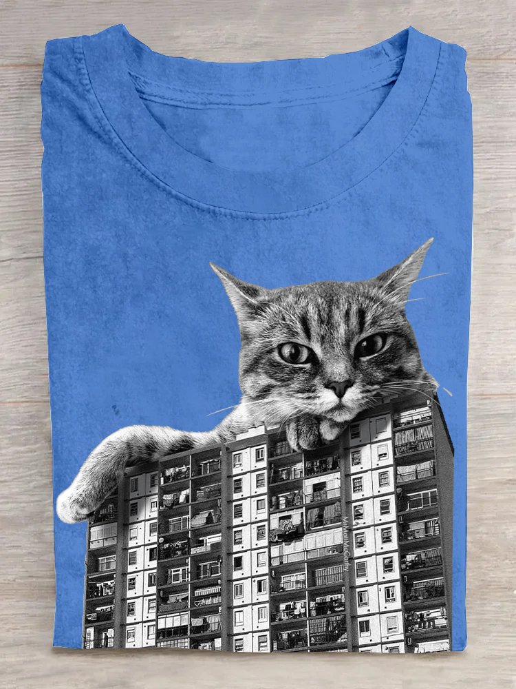 Cat Casual Cotton T-Shirt