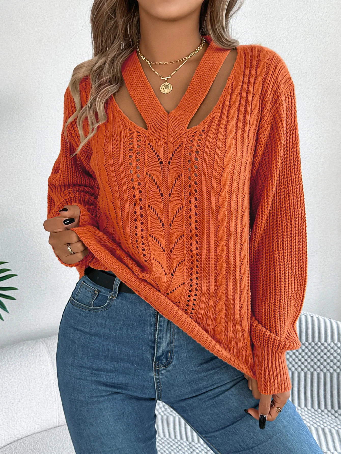 Casual Yarn/Wool Yarn Sweater