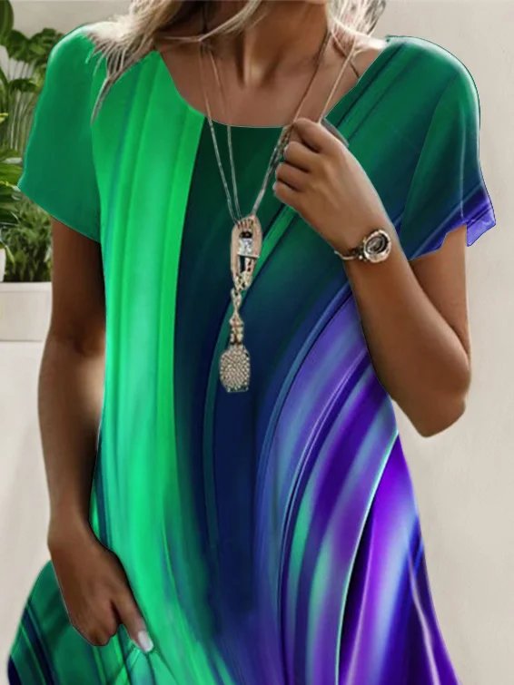 Women's Aurora Contrast Design Casual Dress