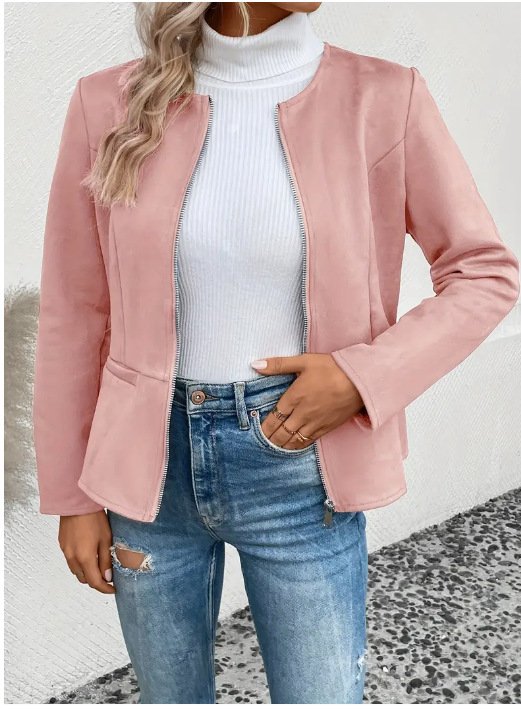 Loose Plain Others Casual Jacket