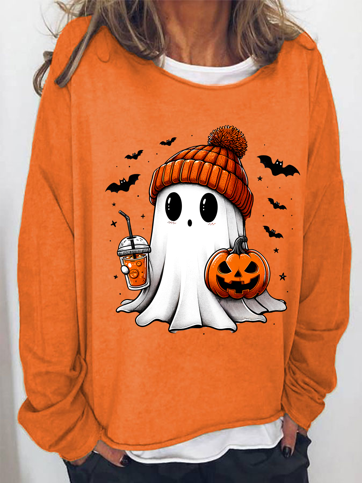 Cute ghost Halloween Casual Sweatshirt