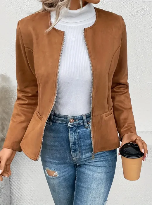 Loose Plain Others Casual Jacket