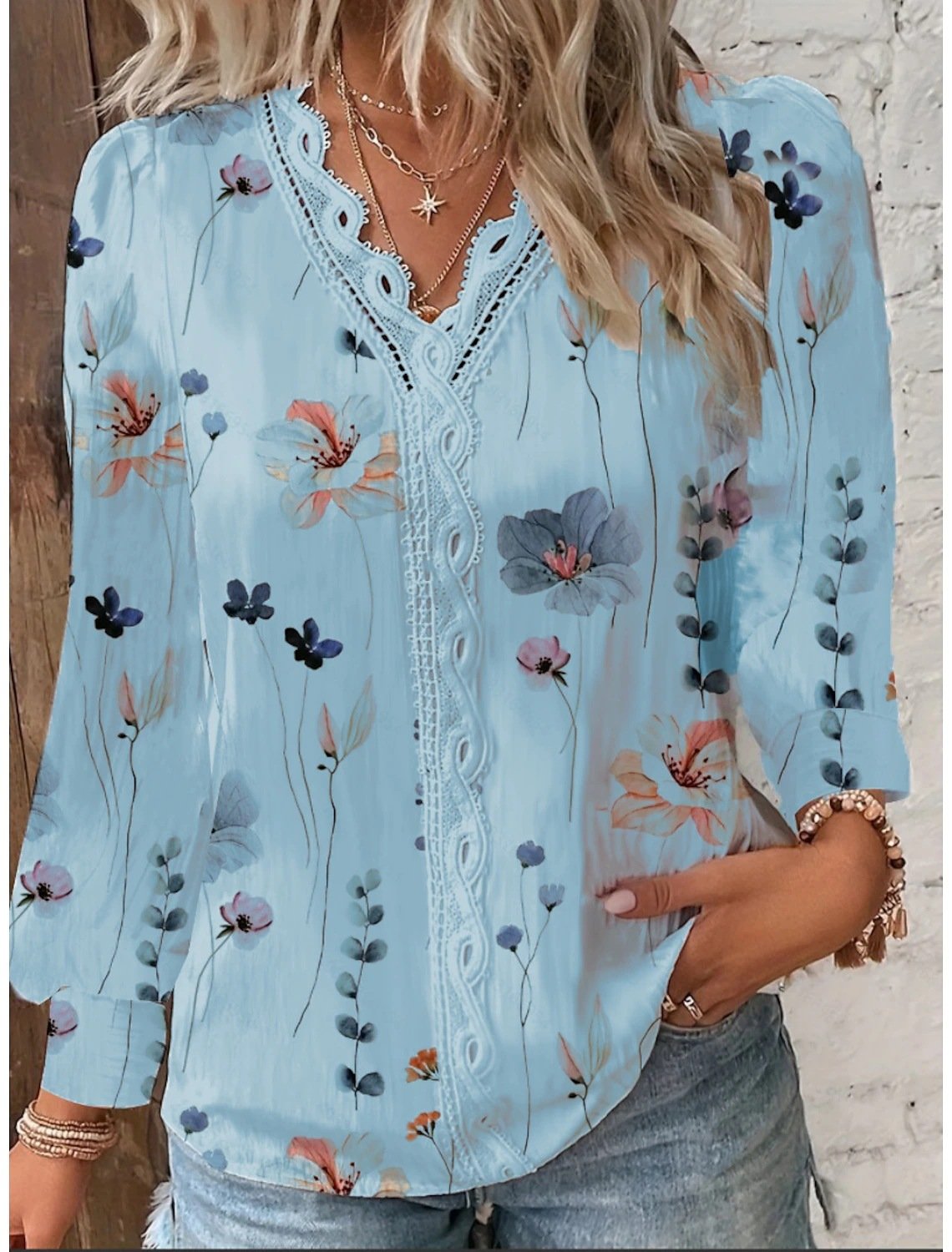 Floral Loose Lace Casual Shirt