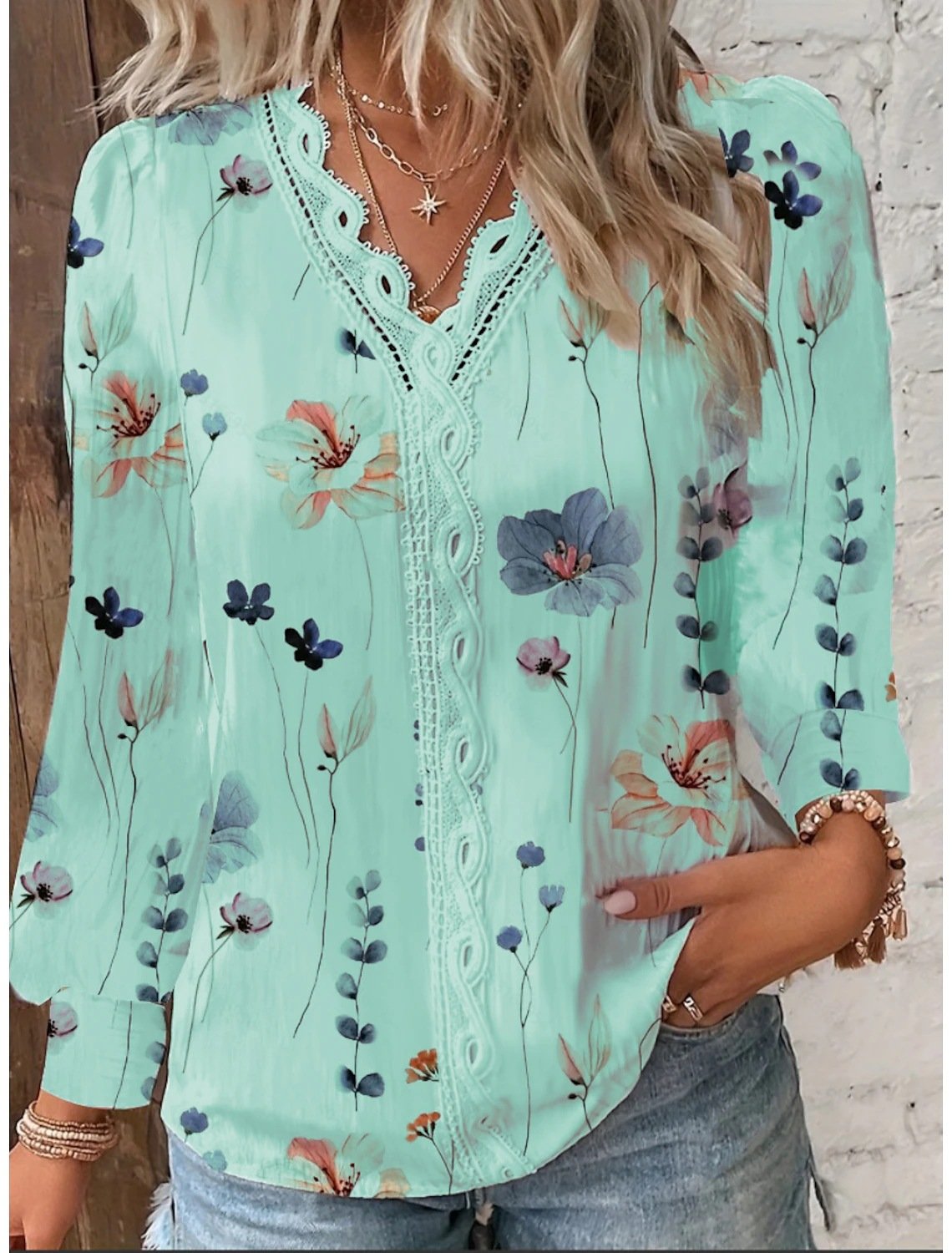 Floral Loose Lace Casual Shirt