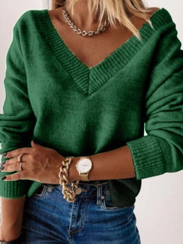 Loose Casual Color Block Sweater