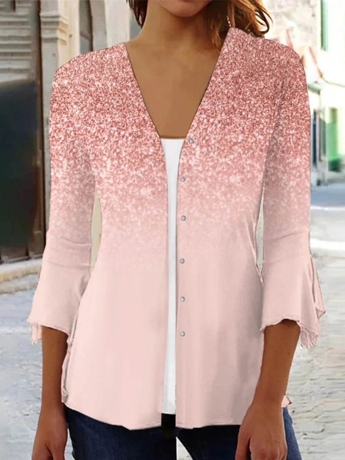 Pink gradient cardigan