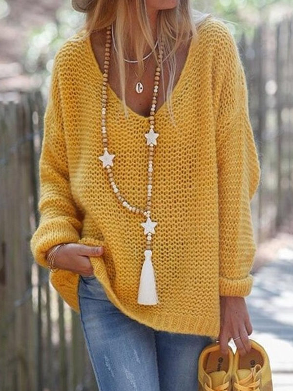 Loose Casual Yarn/Wool Yarn Sweater