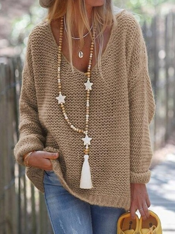 Loose Casual Yarn/Wool Yarn Sweater