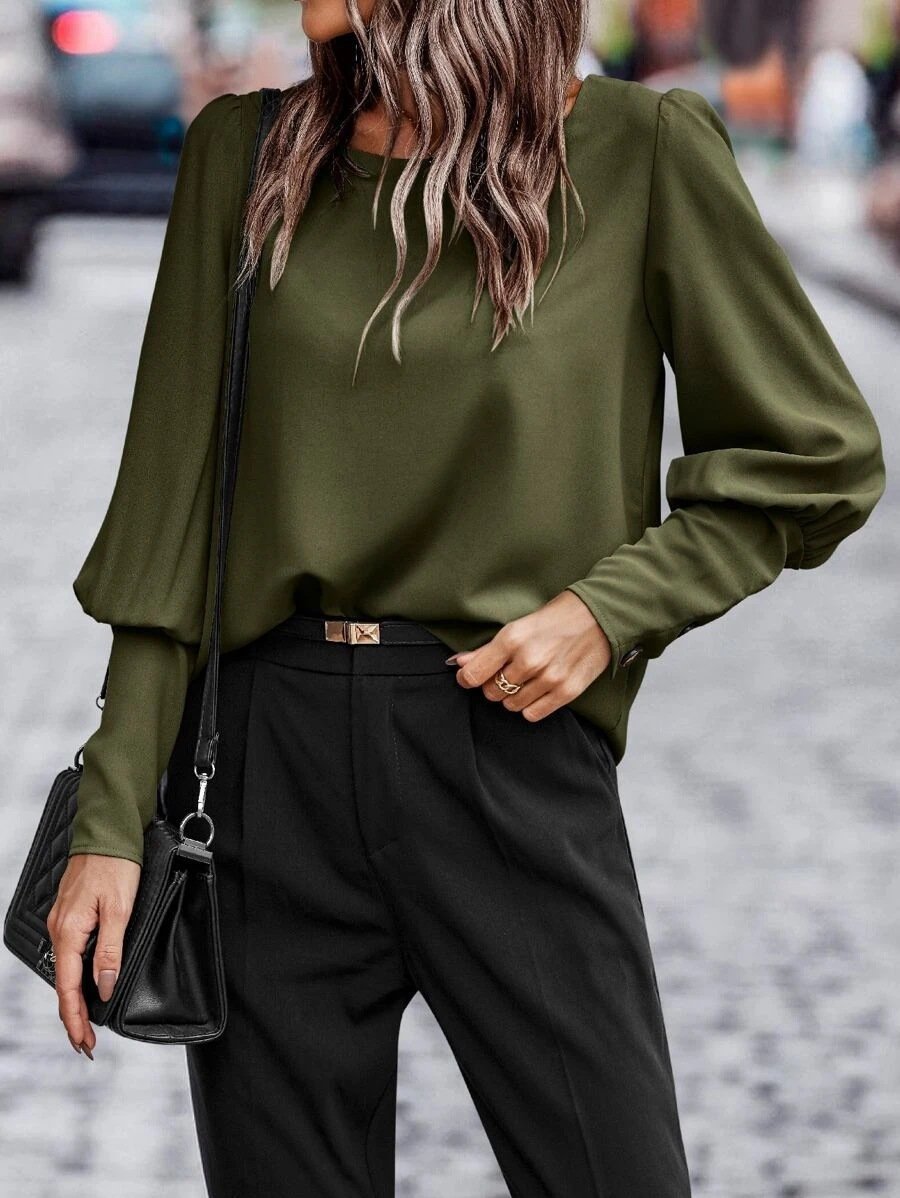 Casual Buttoned Blouse