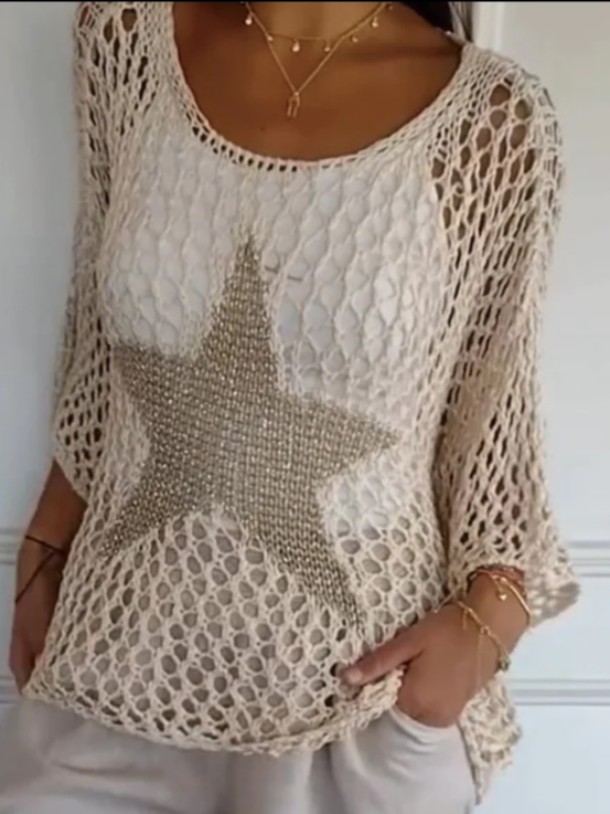 Loose Yarn/Wool Yarn Crew Neck Casual Sweater