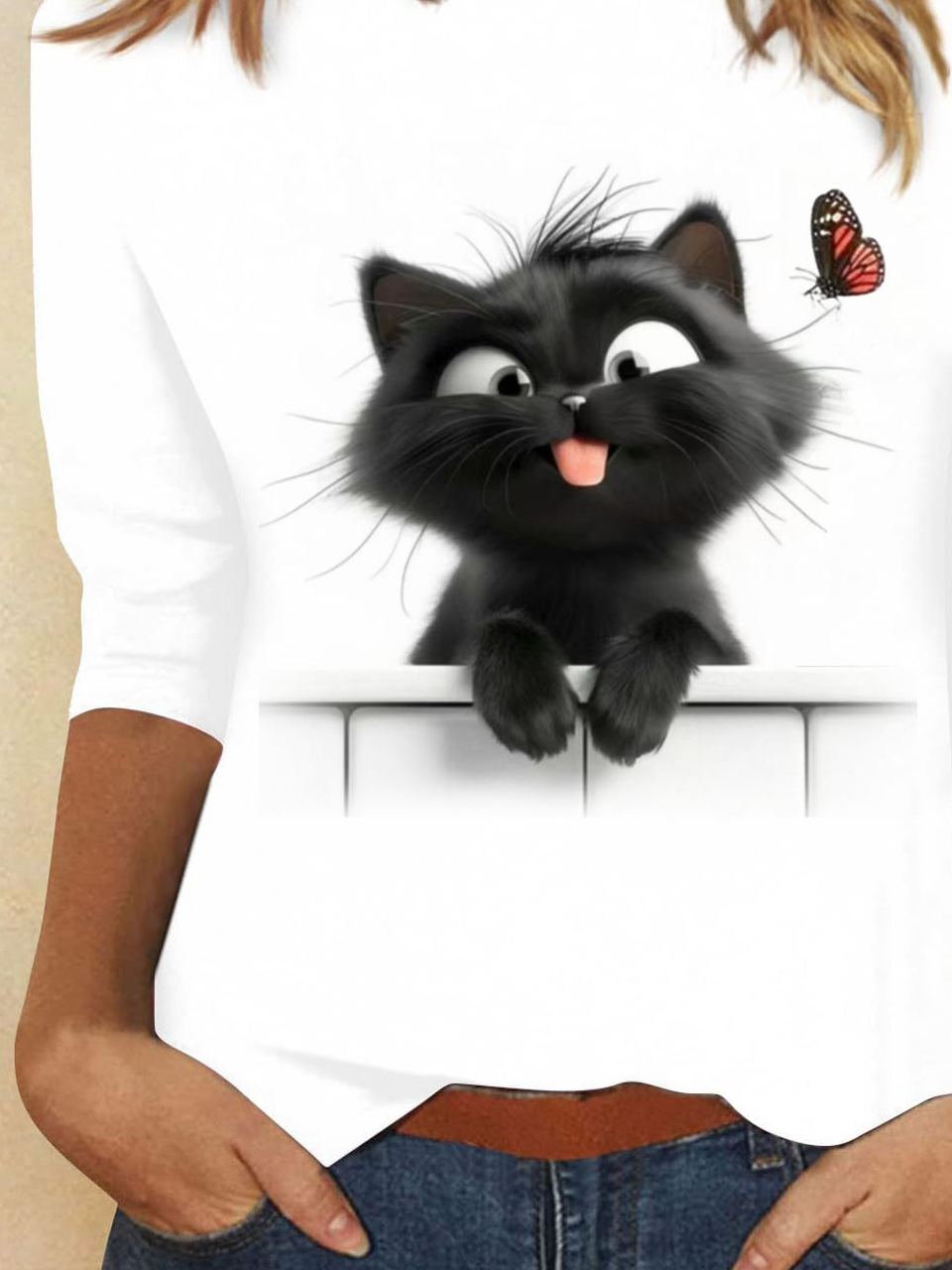 Loose Cat Casual T-Shirt