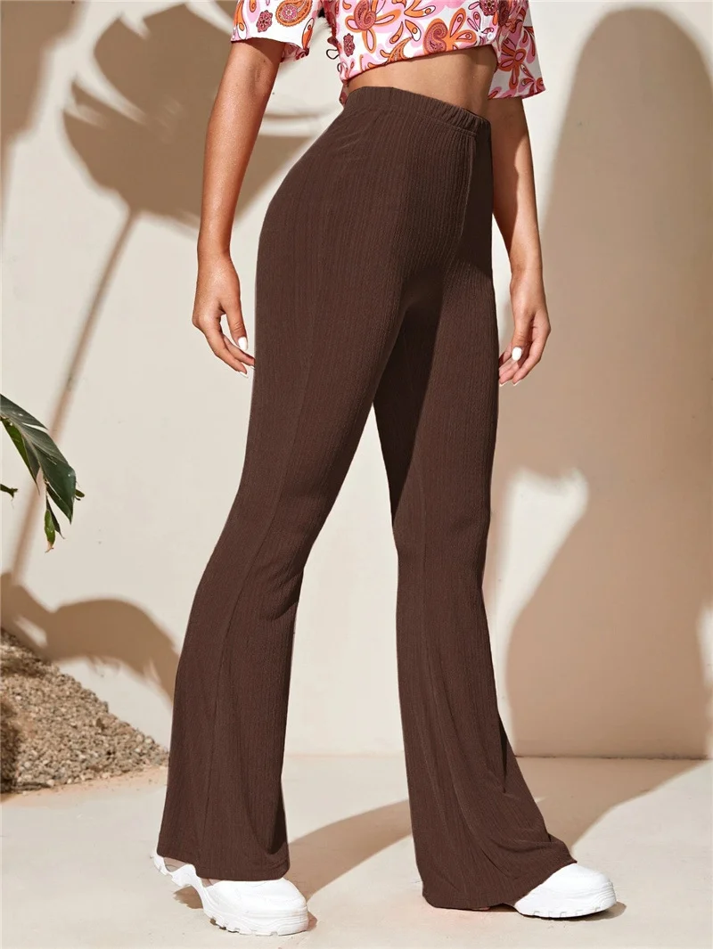 Casual Jersey Loose Plain Pants