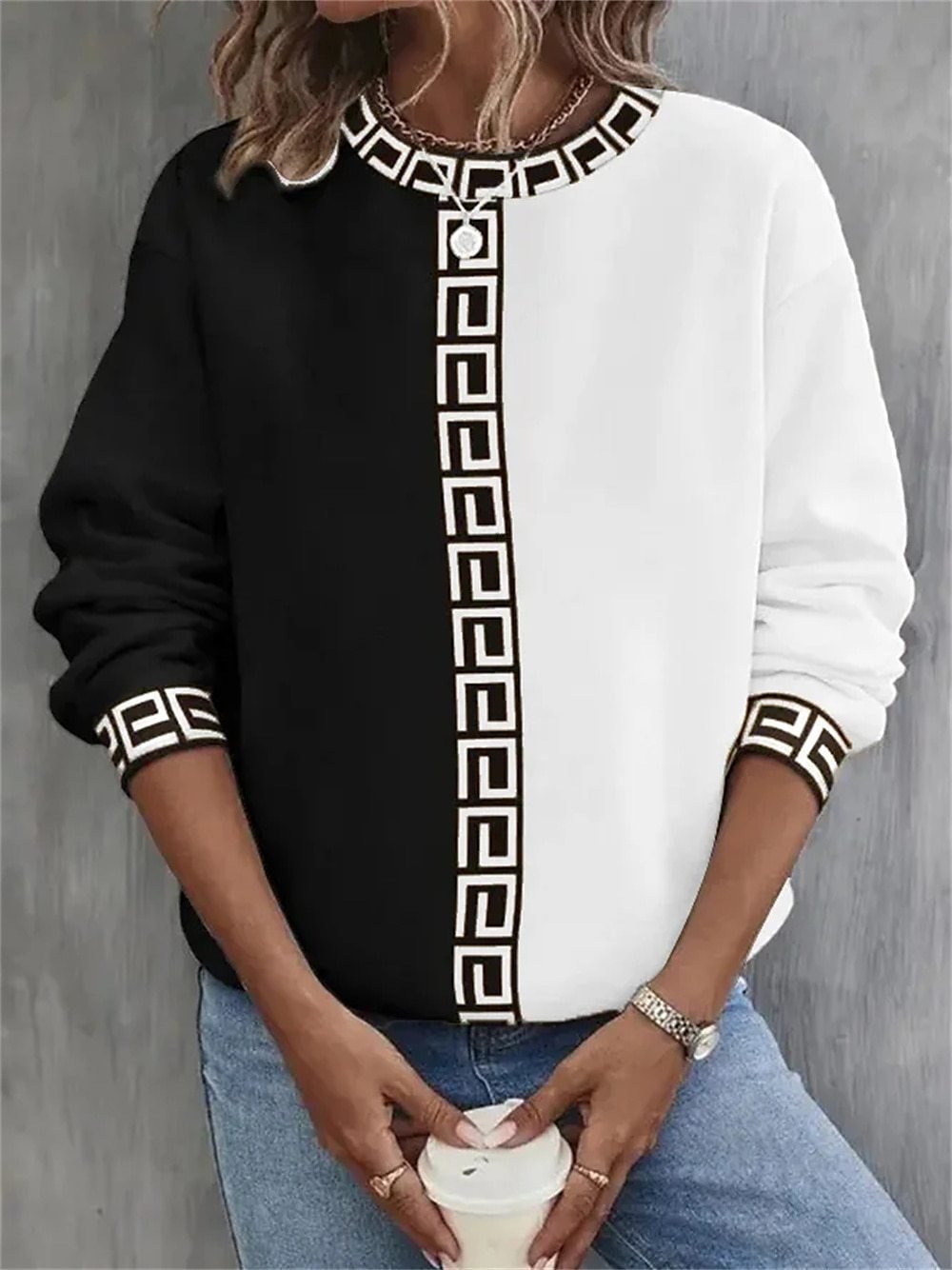 Casual Crew Neck Sweatshirt