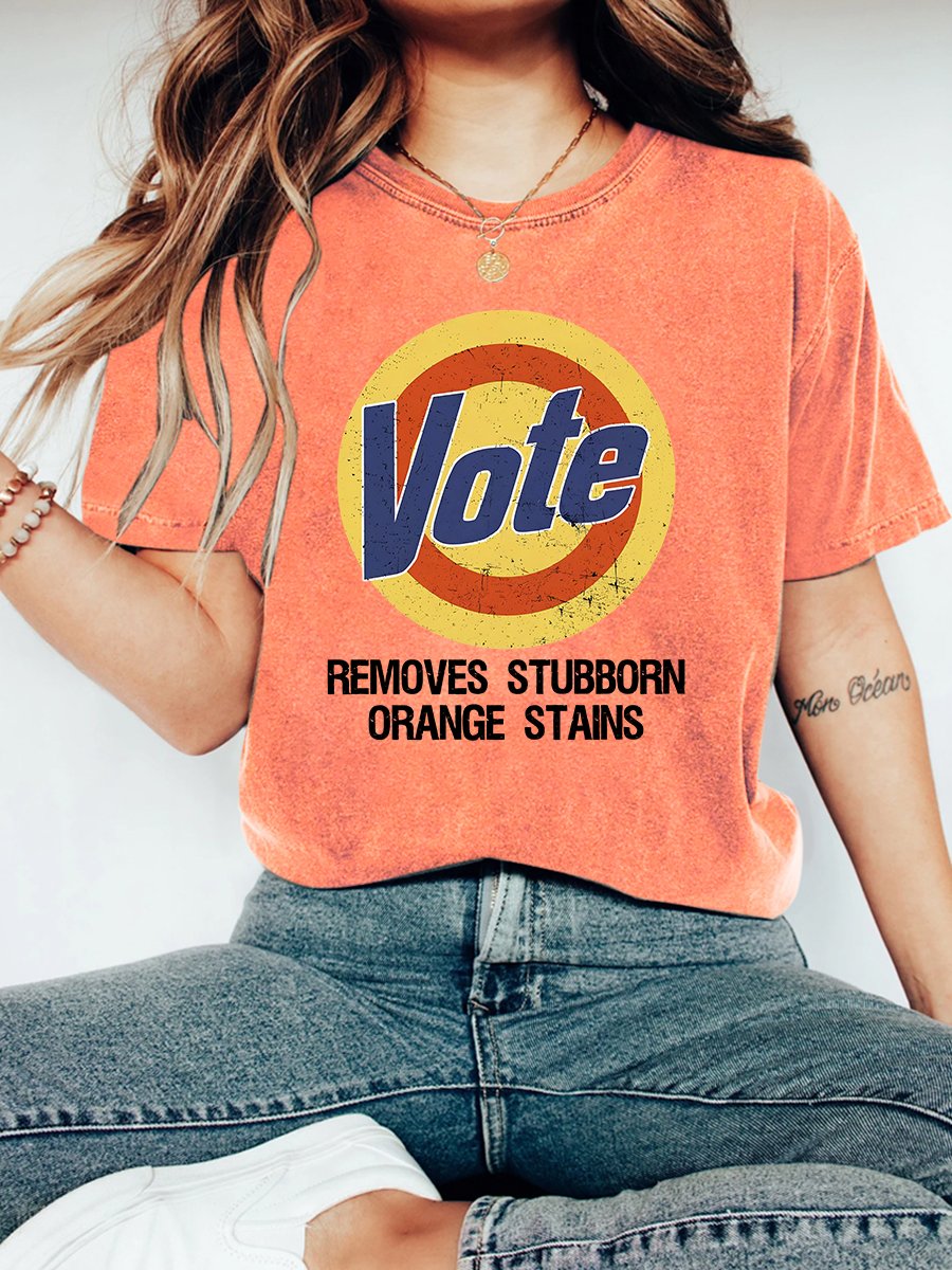 Vote Removes Stubborn Orange Stains Vintage Distressed Shirt