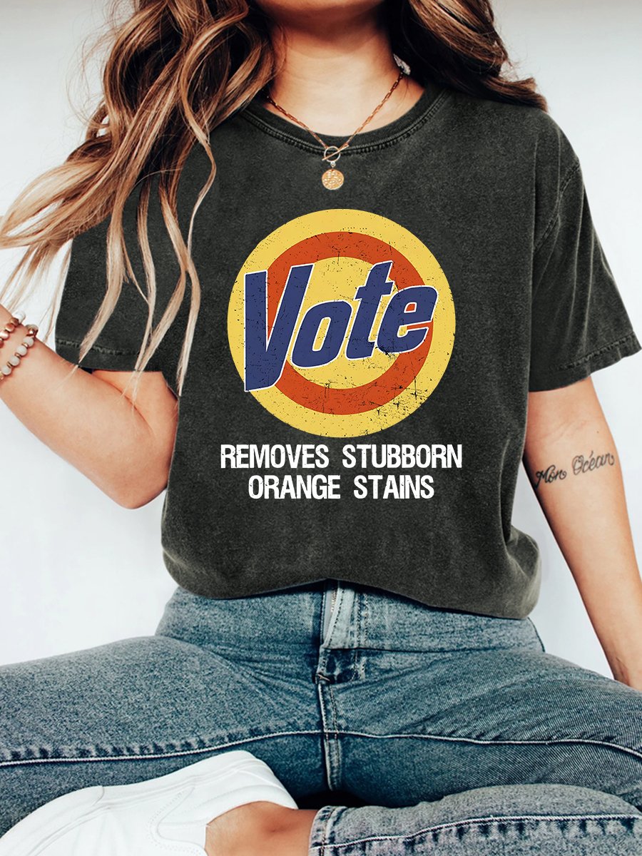 Vote Removes Stubborn Orange Stains Vintage Distressed Shirt