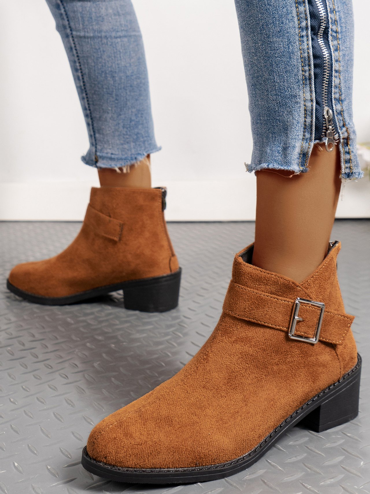 Plain Autumn Faux Suede Chelsea Boots