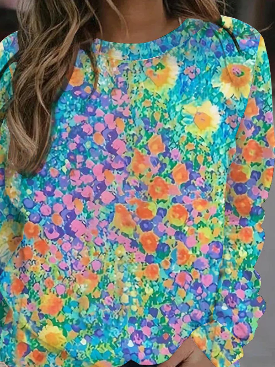 Floral print round neck Sweatshirt