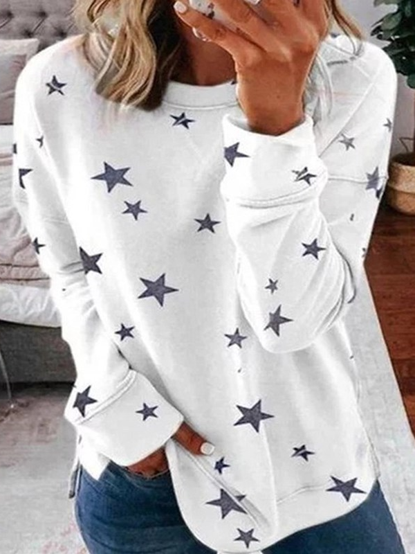 Crew Neck Loose Casual Sweatshirt