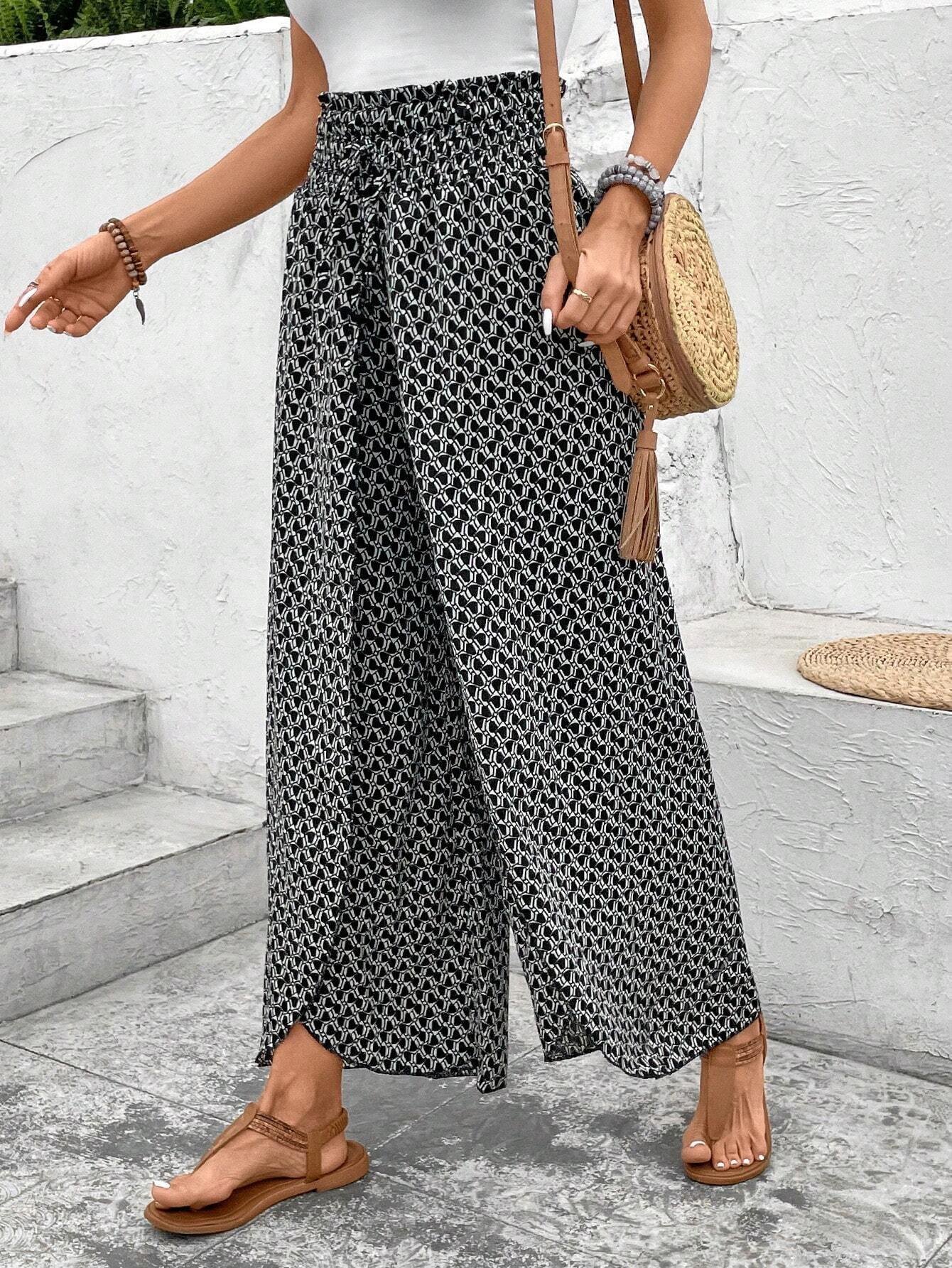 Geometric Loose Casual Pants