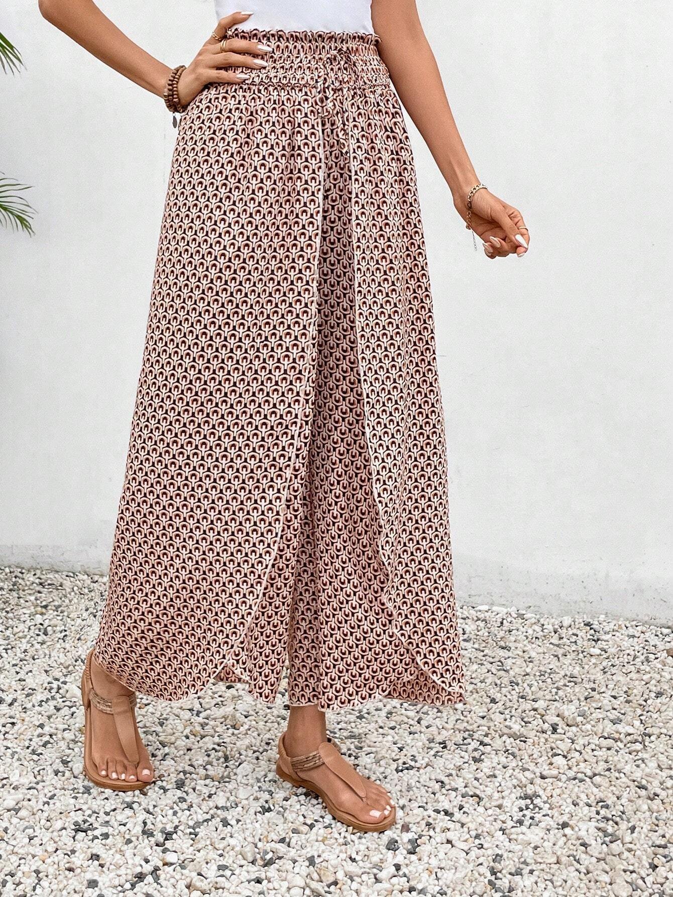 Geometric Loose Casual Pants